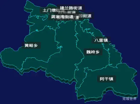 threejs兰州市七里河区geoJson地图3d地图添加旋转棱锥