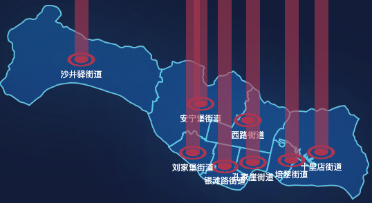 echarts兰州市安宁区geoJson地图添加柱状图