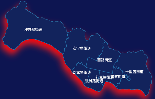 echarts兰州市安宁区geoJson地图阴影