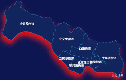 echarts兰州市安宁区geoJson地图阴影