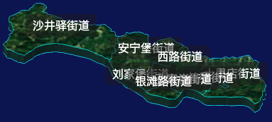 threejs兰州市安宁区geoJson地图3d地图自定义贴图加CSS2D标签