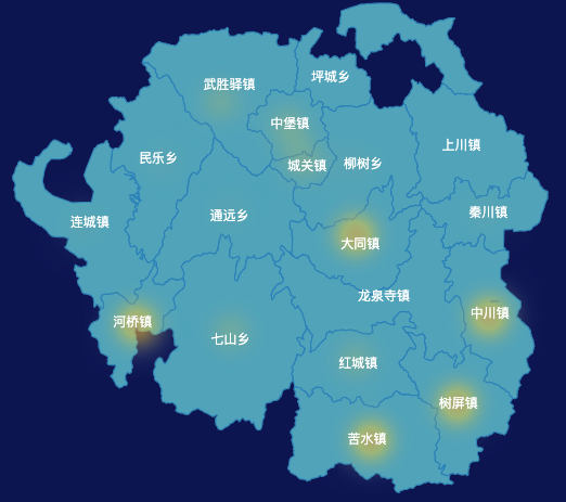 echarts兰州市永登县geoJson地图热力图