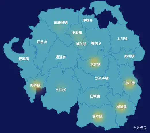 echarts兰州市永登县geoJson地图热力图