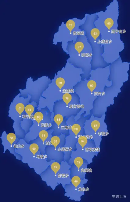 echarts兰州市榆中县geoJson地图水滴状气泡图