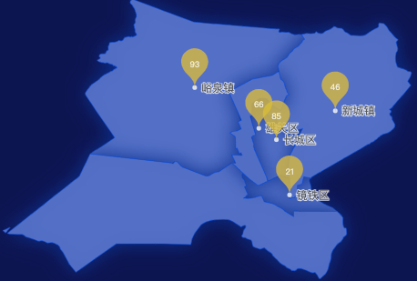echarts嘉峪关市嘉峪关市geoJson地图水滴状气泡图