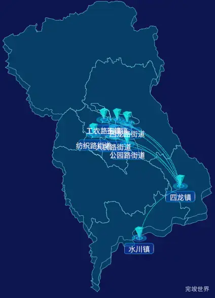 echarts白银市白银区geoJson地图label样式自定义