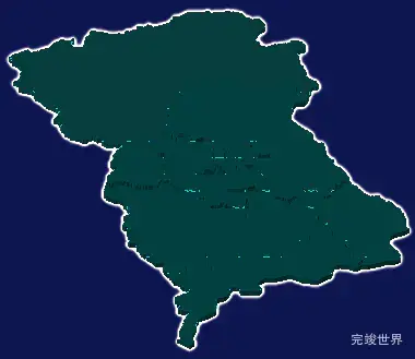 threejs白银市白银区geoJson地图3d地图添加描边效果