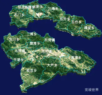 echarts白银市靖远县geoJson地图3d地图自定义贴图-绿色地面