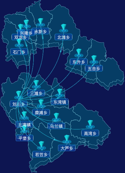 echarts白银市靖远县geoJson地图label自定义样式