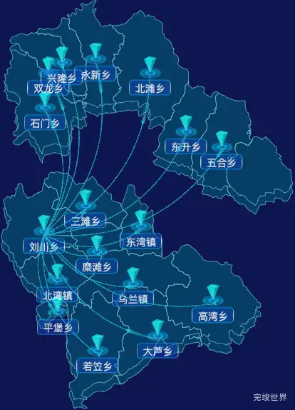 echarts白银市靖远县geoJson地图label自定义样式