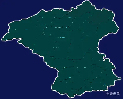 threejs白银市会宁县geoJson地图3d地图添加描边效果