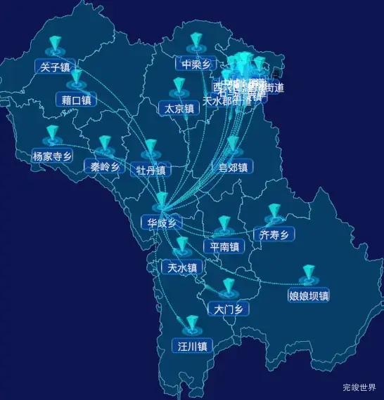 echarts天水市秦州区geoJson地图label自定义样式