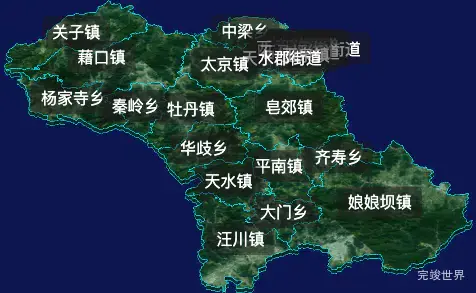 threejs天水市秦州区geoJson地图3d地图自定义贴图加CSS2D标签