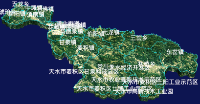 echarts天水市麦积区geoJson地图3d地图自定义贴图-绿色地面
