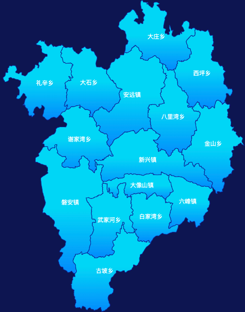 echarts天水市甘谷县geoJson地图局部颜色渐变
