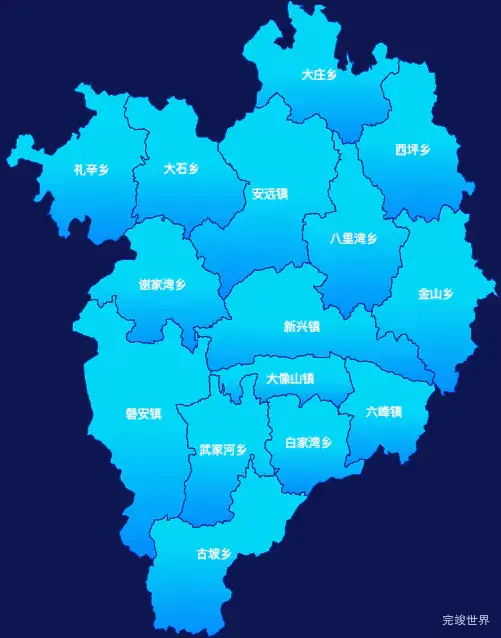 echarts天水市甘谷县geoJson地图局部颜色渐变