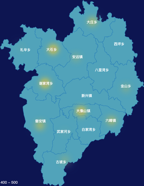 echarts天水市甘谷县geoJson地图热力图