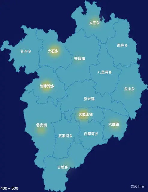 echarts天水市甘谷县geoJson地图热力图