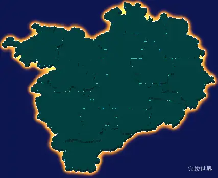 threejs天水市甘谷县geoJson地图3d地图添加金色效果
