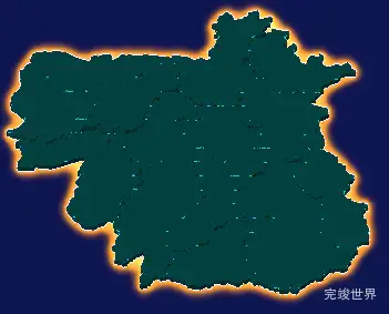 threejs天水市武山县geoJson地图3d地图添加金色效果