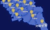 echarts天水市张家川回族自治县geoJson地图水滴状气泡图效果