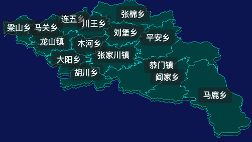 threejs天水市张家川回族自治县geoJson地图3d地图css2d标签