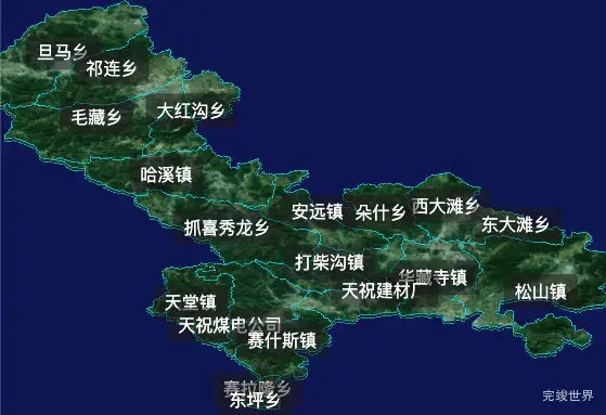 threejs武威市天祝藏族自治县geoJson地图3d地图自定义贴图加CSS2D标签