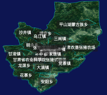 threejs张掖市甘州区geoJson地图3d地图