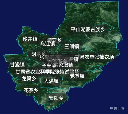 threejs张掖市甘州区geoJson地图3d地图