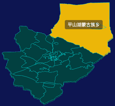 threejs张掖市甘州区geoJson地图3d地图鼠标移入显示标签并高亮