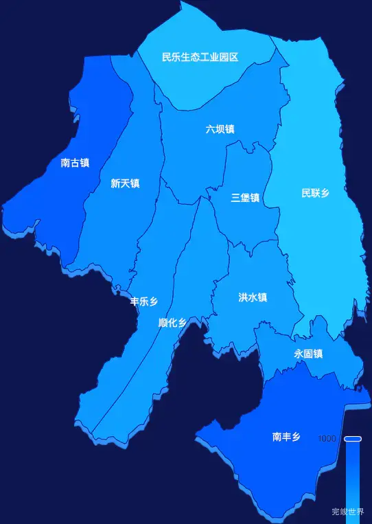 echarts张掖市民乐县geoJson地图 visualMap控制地图颜色