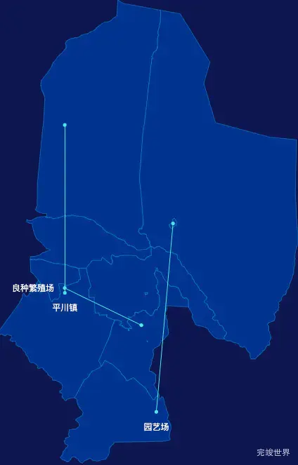 echarts张掖市临泽县geoJson地图自定义引导线