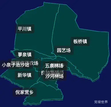 threejs张掖市临泽县geoJson地图3d地图CSS2D外加旋转棱锥