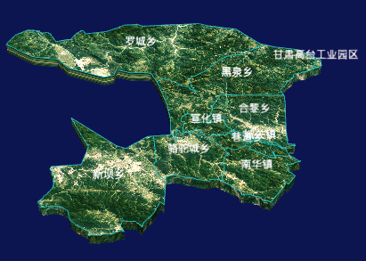 echarts张掖市高台县geoJson地图3d地图自定义贴图-绿色地面