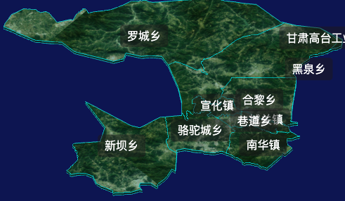 threejs张掖市高台县geoJson地图3d地图css2d标签
