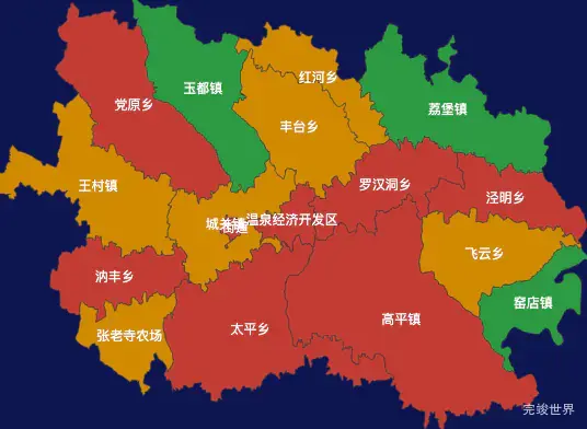 echarts平凉市泾川县geoJson地图定义颜色