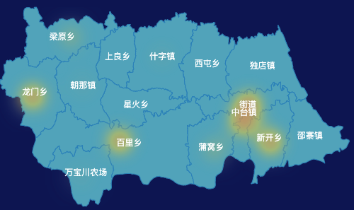 echarts平凉市灵台县geoJson地图热力图