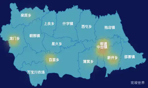 echarts平凉市灵台县geoJson地图热力图