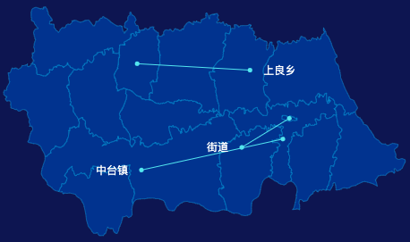 echarts平凉市灵台县geoJson地图自定义引导线