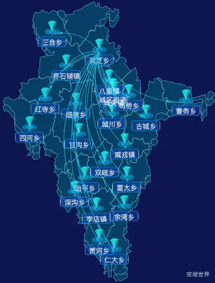echarts平凉市静宁县geoJson地图label自定义样式