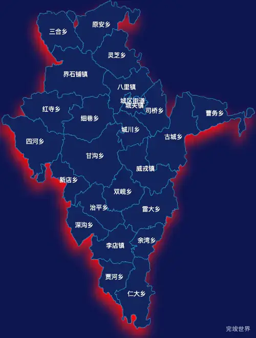 echarts平凉市静宁县geoJson地图阴影