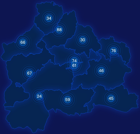 echarts平凉市华亭市geoJson地图圆形波纹状气泡图