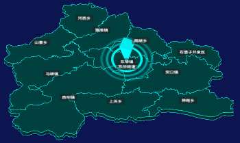 threejs平凉市华亭市geoJson地图3d地图CSS2D外加旋转棱锥