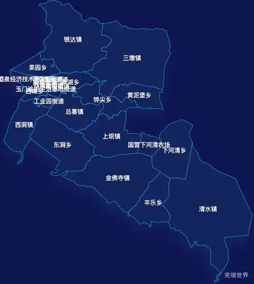 echarts酒泉市肃州区geoJson地图地图下钻展示