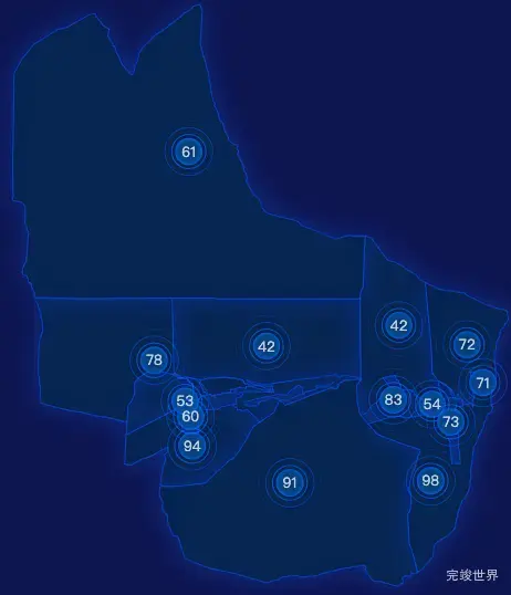 echarts酒泉市瓜州县geoJson地图圆形波纹状气泡图