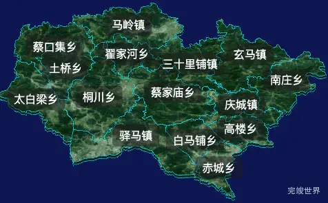 threejs庆阳市庆城县geoJson地图3d地图