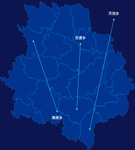 echarts庆阳市环县geoJson地图自定义引导线