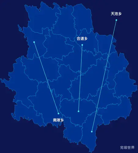 echarts庆阳市环县geoJson地图自定义引导线