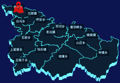 echarts庆阳市华池县geoJson地图3d地图自定义图标