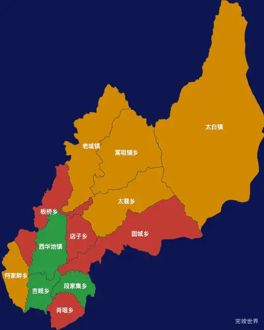 echarts庆阳市合水县geoJson地图定义颜色